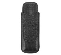Porte-cigare, étuis à cigares pour hommes voyageant cigare humidior en cuir souple portable portable cigare humidor pour l'anniversaire (Noir)