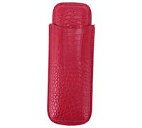 Porte-cigare, étuis à cigares pour hommes voyageant cigare humidior en cuir souple portable portable cigare humidor pour l'anniversaire (Rouge)