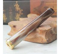 Porte-cigarette en corne de bœuf, compatible avec 7,5 mm et 5 mm, cartouche de filtre à charbon actif de 9 mm, adaptateur de filtre inclus (motif floral brillant)