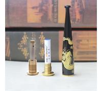 Porte-cigarette en corne de bœuf, compatible avec 7,5 mm et 5 mm, cartouche de filtre à charbon actif de 9 mm, adaptateur de filtre inclus (gravé noir)