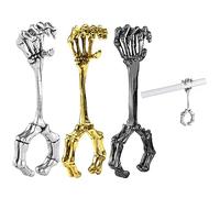 Porte-cigarette Finger Joint Ring - 3 PCS Porte-bagues accessoires de fumer os de main pour hommes et femmes, Décoration d'os de squelette Extension de doigts de fumée Cadeaux pour Mesdames Messieurs