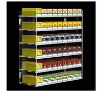 Porte-cigarettes automatique en acrylique - 6 étages - 9 colonnes - Idéal pour les marchands de cigarettes et les présentations de marché.