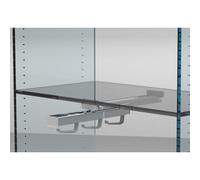 Porte-cintres coulissant sous tablette 405 - gris aluminium - 3 crochets AMBOS