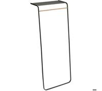 Yamazaki 7079 Tower Leaning Coat Hanger with Shelf, Black, Steel/Wood, 60 x 46 x 160 cm