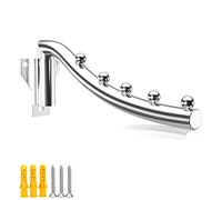 Porte Cintres Mural Pliant, Accroche Murale Vêtement, Pliable Porte Vêtements avec Support de Bras Pivotant Acier Inoxydable Crochet Porte Support Cintre à Linge Portemanteau de Salle de Bain Cuisine