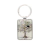 Porte-clÃ© rectangle Kiub Bug Art Chat Arbre de Vie Blanc TU