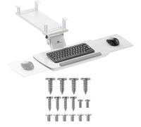 Porte-Clavier Maclean sous Le Bureau, réglable, Max. 5kg, Blanc, MC-156 W
