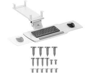 Porte-Clavier Maclean sous Le Bureau, réglable, Max. 5kg, Blanc, MC-156 W