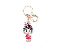 Porte Clé 1 Pièce Couple De Style Chinois Hua Dan Porte Clés En Strass Dessin Animé Pendentif Activité Cadeau, Red Hua Dan
