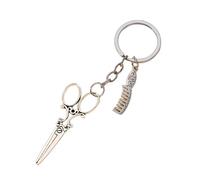 Porte Clé 2 Pièces Ciseaux En Métal Peigne Porte Clés Clé De Voiture Pendentif Porte Clés Argent