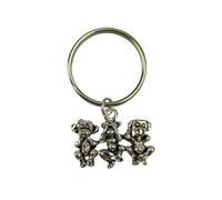 Porte-clé 3 singes de la sagesse en métal