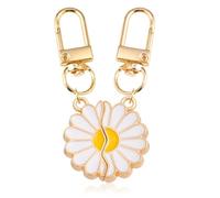 Porte Clé Amitié Pour 2 Fille, 2pcs Boucle-Clé de Fleur de Margarite Cadeau Meilleure Amie Cadeaux de Porte-Clés Mignons pour Noël D'anniversaire