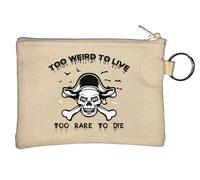 Porte-clé avec motif crâne de pirate Too Weird to Live Too Rare to Die Beige