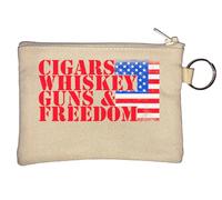 Porte-clé avec motif drapeau des États-Unis d'Amérique pour cigares, pistolets à whisky et liberté Beige