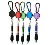 Porte-Clé Avec Mousqueton, Badge Rétractable, Bobine, Stylo À Bille, Ceinture, Clip, Porte-Clés, Lanière, Fournitures Scolaires Et De Bureau, 1 Pièce