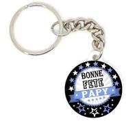 Porte clé badge bonne fête PAPY BLASON idée cadeau fête des GRANDS pères