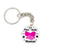 Porte clé badge la plus belle c'est ma maman idée cadeau personnalisé