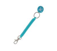 Porte-clé Bracelet Mousqueton Clip Ressort Spirale Antivol Chaîne pr Sac Portefeuille Voyage (6 couleurs) - Bleu