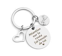 Porte Clé Cadeau Saint Valentin Homme Femme Couple Amoureux pour Papa Maman Grand-Père Mamie Noël Voiture Moto