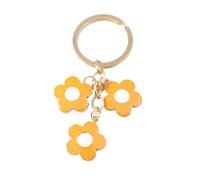 Porte-clé Charm Cute Enamel Daisy Flower Keychain For Women DIY Handbag Pendant Car Key Ring Holder Souvenir Trinket(WHITE)