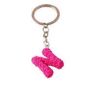 Porte-clé Charm Cute Rose Flower Creative Initial LettersKeychain For Women Girls Alphabet Keyring Pendants Handbag Decor Jewelry(Beige)