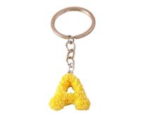Porte-clé Charm Cute Rose Flower Creative Initial LettersKeychain For Women Girls Alphabet Keyring Pendants Handbag Decor Jewelry(WHITE)