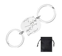 Porte-clé Chat Partenaire, Porte-clé Élégant en Acier Titane en Forme de Puzzle pour Couples, pour Partenaires, Amis, Anniversaires, Noël