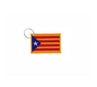 Porte Cle Cles Brode Patch Ecusson Drapeau Catalan Independant Estelada Blava