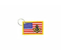 Porte Cle Cles Brode Patch Ecusson Drapeau Usa Americain Franc Macon Maconnerie