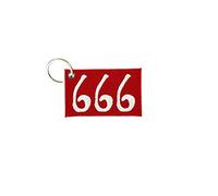 Porte cle cles clef brode patch ecusson badge drapeau 666 diable rouge