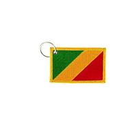 Porte cle cles clef brode patch ecusson badge drapeau congo congolais