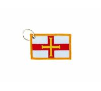 Akachafactory Porte cle cles Clef Brode Patch ecusson Badge Drapeau guernesey