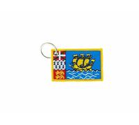Porte Cle Cles Clef Brode Patch Ecusson Badge Drapeau Saint Pierre Et Miquelon