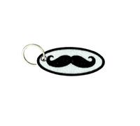 Porte Cle Cles Clef Brode Patch Ecusson Biker Morale Moustache France