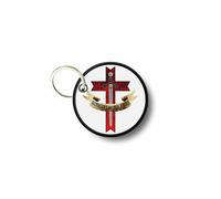 Porte Cle Cles Clef Brode Patch Ecusson Drapeau Chevalier Templier R2