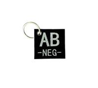 Porte Cle Cles Clef Brode Patch Ecusson Morale Groupe Sanguin Militaire Ab- Noir