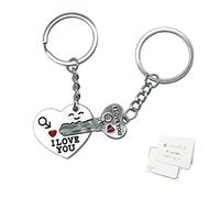 Porte Cle Coeur, lot de 2 I Love You Porte Clef Couple Porte-Clés Personnalisés Romantiques Porte Clé Amour Porte Clé Saint Valentin pour Lui et Ses Amants