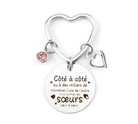 Porte-clé de Coeur Cadeau Anniversaire Soeur 18 30 40 50 Ans Personnalisé Nous Sommes des Sœurs Cœur à Cœur -Je t'aime