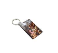 Porte-clé en bois Belle et la bete Princesse Tableau Pastelle Alice Amour Beauty and the beast Ref 6