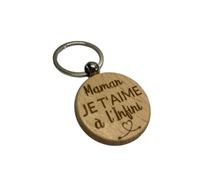Porte clé en bois gravé "Maman je t'aime à l'infini" idée cadeau-noël-anniversaire-bonne fête-papa, cadeau femme