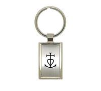 Porte n métal alu brossé Croix de Camargue Rectangle gravure laser