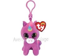 Porte clé en peluche - Ty Beanie Boo's - Rosette - Licorne violette - Multicolore - Ultra douce