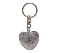 Porte-Clé en Pierre et Métal en Forme de Cœur/Dimensions : 7,5 x 3 cm. (gris clair)