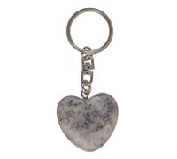 Porte-Clé en Pierre et Métal en Forme de Cœur/Dimensions : 7,5 x 3 cm. (gris clair)