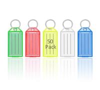 Porte Clé Etiquette Porte Clef 50 Pièces 5 Couleurs Porte Clef Etiquette Papier Avec étiquettes Vierges Pour Identificateur de Clé de Porte, Valise, Hôtel, Animal de Compagnie
