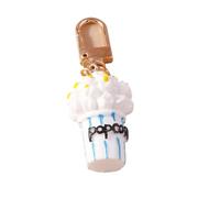 Porte Clé Femme Cute Food Keychain Resin Love Heart Cake Charms Keyrings For Women Men Car Key Handbag Pendant Chains DIY Accessories(Brown)