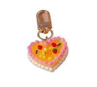 Porte Clé Femme Cute Food Keychain Resin Love Heart Cake Charms Keyrings For Women Men Car Key Handbag Pendant Chains DIY Accessories(Green)