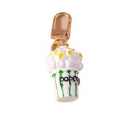 Porte Clé Femme Cute Food Keychain Resin Love Heart Cake Charms Keyrings For Women Men Car Key Handbag Pendant Chains DIY Accessories(Orange)