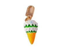 Porte Clé Femme Cute Food Keychain Resin Love Heart Cake Charms Keyrings For Women Men Car Key Handbag Pendant Chains DIY Accessories(Silver)