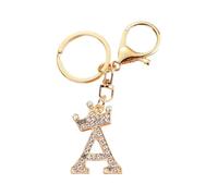 Porte clé femme Porte-clés pour fille Porte clés avec lettre Porte-clés en strass Cadeau pour femme or porte clef femme (Lettre A)